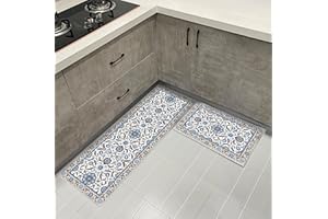 Hoimlm Kitchen Rug Set 2 Piece Non Slip and Anti Fatigue Kitchen Mat, Washable Mats and Rugs for kitchen,Hallway Runner Set, Dining Room, Entryway and Home Decoration Office