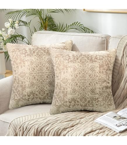 Federe Cuscini 40x40 Cm Kantha Fatto A Mano - 2 Pezzi Con Stampe Uccelli - Bianco Etnico Bohémien Per Divano E Letto