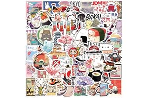 Affoto Japan Reisen Aufkleber für Laptop(100PCS),Geschenk für Kinder Jugendliche Erwachsene Jungen,Japanische Sakura Wasserdicht Vinyl Aufkleber Stickers für Scrapbook,Skateboard,Auto,Gepäck