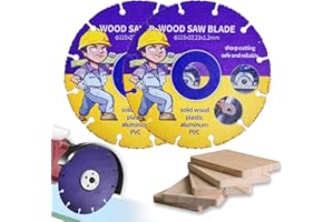 Kizaten 2Pcs Disco da Taglio per Legno,115 mm Disco da Taglio Multiruota in Carburo,Lame da Taglio per Legno per Smerigliatrice Angolare Per Tavole,Compensato,Gomma,Chiodi in Acciaio