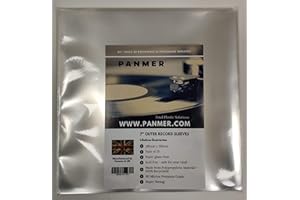 PANMER Schallplattenhüllen, 17,8 cm, Polypropylen, 80 Mikrometer, transparent, 25 Stück