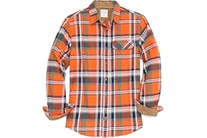 Dubinik® Camicia Flanella Uomo Quadri Camice in Flanella Uomo Regular Fit Casual Cotone Manica Lunga Bottoni Shirt in Pile