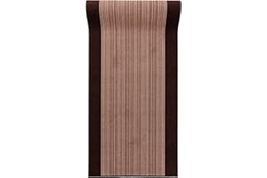 ‎MAZOVIA Mazovia rutschfest Teppich Läufer Flur - Modern Streifen Muster Teppichläufer - Kurzflor Flurläufer für Vorzimmer, Schlafzimmer, Küche - ÖKO-TEX Zertifiziert - Meterware Braun - 80 x 250 cm