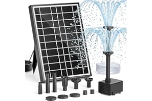 PONDIA Pompe de Fontaine Solaire pour Bac à Oiseaux, 8.5W Pompe Solaire Extérieure avec 7+ Modes de Pulvérisation & 1.5m Tuyau, Pompe Solaire DIY pour Jardin, Bassins, Piscines et Aquariums - 1