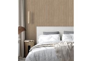 GAULAN 682662 - Papel Pintado de Listones de Madera Natural imitando el diseño de palillería para Pared salón Cocina baño Dormitorio Pasillo - Rollo de 10 m x 0,53 m