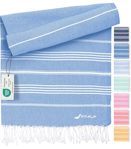 Tadussi ® Saunahanddoek, Fouta, hamamdoek, XXL, set van 2, ideaal als strandhanddoek, saunahanddoek, badhanddoek voor dames en heren, groot 100 x 200 cm, 100% katoen in zalm en olijfkleurig-grijs-bruin