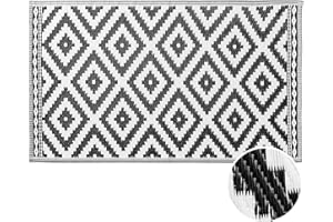 ‎BUTLERS BUTLERS In- & Outdoor-Teppich Ethno Rauten L 150 x B 90cm -Colour Clash- Balkonteppich wetterfest und waschbar | auch für Küche, Bad oder Flur