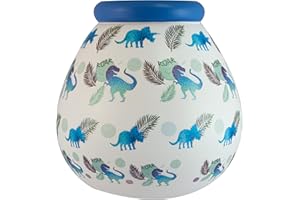 Pot of Dreams Hand Painted Dinosaur Kids Save And Smash Handcrafted Ceramic Money Box , Eco Freindly & Recyclable Piggy Bank , Perfect Decorative Gift and Save for New Toys & Video Games , One Size