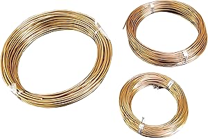 FITOOL Juego de iniciación de 3 tamaños de alambre de entrenamiento de bonsái de aluminio anodizado de 150 pies, alambres de bricolaje para usos múltiples, 1,0 mm, 1,5 mm, 2,0 mm (marrón)