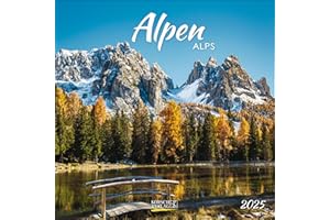 Alpen 2025: Broschürenkalender mit Ferienterminen. Format: 30 x 30 cm
