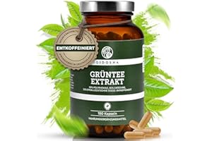 ‎QIDOSHA QIDOSHA® Grüntee Extrakt Kapseln entkoffeiniert mit 50% EGCG, 180 Stk, 700mg Grüntee-Extrakt ohne Koffein je Kapsel, davon volle 350mg reines EGCG, EGCG Kapseln hochdosiert ohne Koffein