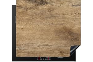 KitchenYeah© Copertura Tappetino Piano Induzione 60x52 cm Cucina Coprifornelli Protezione per Piano Induzione Legno - Marrone - Ripiani