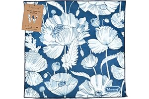 WESERWEF® Panno in Microfibra XXL 30×30 cm – Design Elegante e Pulizia Delicata per Occhiali, Lenti, Schermi, Smartphone e Tablet (blue poppies)