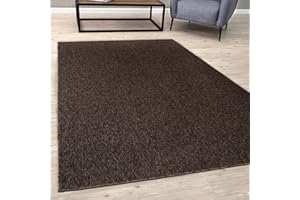 BORING PANDA Area Rugs – Low Pile, Contemporary Rugs for Living Rooms, Bedrooms, Dining Rooms, and Entryways - Modern Design, No Shedding Construction - Brown, 160x230 cm