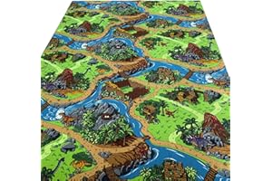 ALFOMBRAS IBERIA Alfombra de Juegos Infantil Dinosaurios | Tapete Educativo para Niños | Alfombra para Niños para Jugar | Lavable y Resistente - 100x150cm