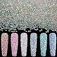 15000Pcs Ultra Mini 1.2mm AB Diamond Beads Glass Sand Shine Rhinestones Iridescent Crystals Long Lasting Like Swarovski for Nail Art 3D Decorations DIY Crafts with 2Pcs Triangle Trays by BELLEBOOST