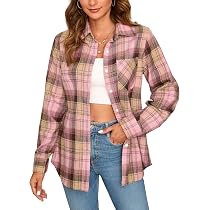 Chemisier à Carreaux Pour Femme – Manches Longues, Col En V, En Flanelle – Style Décontracté Vintage - 3