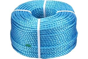 Direct Manufacturing Blue Polypropylene Rope Coils, 14mm Polyrope, Sailing, Agriculture, Camping multiple lengths (50m)