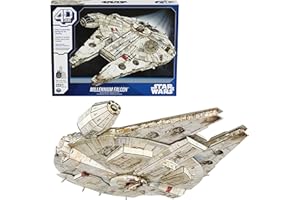 4D BUILD PUZZLES 4D - MAQUETA HALCÓN MILENARIO - Puzzle Star Wars 3D - Juguetes de Star Wars - Maquetas Juego Construcción - Puzzles para Adultos y Niños - 6069815 - Juguetes Niños 12 Años +