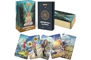 Wyspell Wild Reflections Tarot Deck with 200-Page Guidebook, Gold Edges, and Gift Packaging