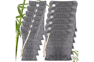 YOUNTHYE 12Pack Activated Bamboo Charcoal Air Purifying Bags, (50g*6 + 150g*6) Moisture, Odour Absorber & Eliminator, Nature Fresh Air Purifier Bags for Home, Car, Pets