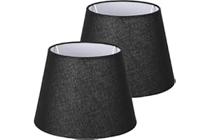Navaris 2x Abat-jour - Set 2 abat-jour noir intérieur blanc pour ampoule E27- Diamètre intérieur 41mm compatible avec ampoules correspondantes