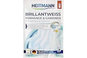 ‎HEITMANN HEITMANN Brillantweiß Vorhänge & Gardinen | Verstärkt das Waschmittel und löst Schmutz, Nikotin & Gerüche fasertief | Für strahlend weiße Textilien | 50 g