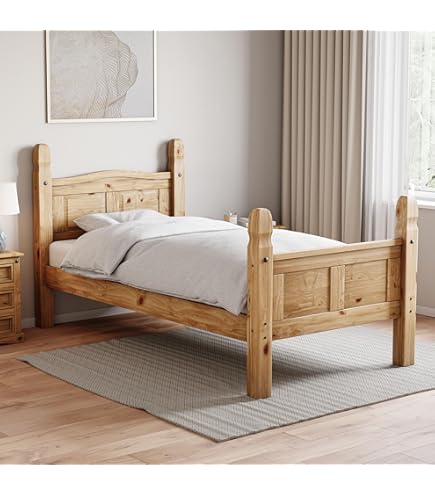 Nodax Single Bed Frame 3ft – Solid Pine Wooden Bed Frame For