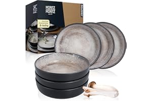 Moritz & Moritz Vida - 6-częściowy zestaw misek do zupy w kolorze beżowym. Porcelana, nadaje się do mycia w zmywarce i używania w kuchence mikrofalowej