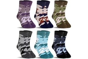 SEEYAN Kids Merino Wool Socks Boys Girls Hiking Boot Winter Thermal Warm Cozy Soft Toddler Thick Crew Socks 6 Pairs