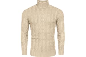 COOFANDY Polotröja för män, finstickad långärmad tröja, basic, normal passform, tröja