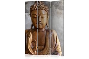 ‎RAUMTEILER / PARAVENT B&D XXL murando Raumteiler Spa Zen Buddha Foto Paravent 135x172 cm beidseitig auf Vlies-Leinwand Bedruckt Trennwand Spanische Wand Sichtschutz Raumtrenner Home Office braun grau