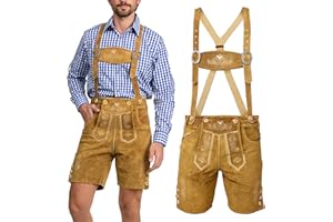 STEIGENHÖFER MANUFAKTUR Steigenhöfer - Traditionelle Lederhose für Herren, Trachtenhose aus echtem Leder mit H-Trägern, Größe 46-62 - Für Oktoberfest, Feierlichkeiten und Events