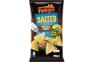 Fuego - Tortilla Chips Salted | Gesalzene mexikanische Tortillachips | Knuspriger Snack aus Maismehl | 450 g im Beutel