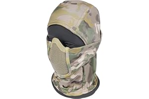 OneTigris Passamontagna in Rete con Visiera Passamontagna tattico Maschera Integrale Stile Ninja per Softair