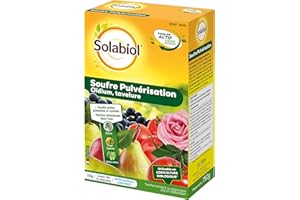 SOLABIOL Souffre Pulvérisation - 750g - 100L De Solution - Double Action Préventive & Curative - Efficace Contre Les Maladies - Tâches Noires Du Rosier Tavelure Des fruits Oïdium SOPUL400