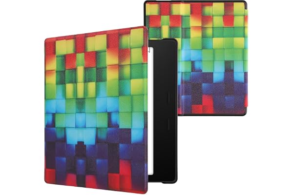 kwmobile Étui Compatible avec Amazon Kindle Oasis 10. Generation Coque - Étui à Rabat magnétique Tablette eReader Similicuir - Multicolore-Vert-Bleu