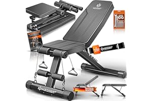 ‎KESSER KESSER® Klappbare Hantelbank Multifunktionale Trainingsbank mit Rückenlehne 500kg Belastbarkeit | verstellbare Bank Fitnessgerät zum Bankdrücken | Ganzkörpertraining Schrägbank für Fitness & Training