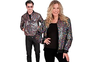 W WIDMANN MILANO Party Fashion - Chaqueta bomber de fiesta, chaqueta de lentejuelas, chaleco, traje de fiesta, disco