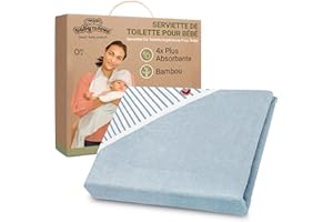 BabyToLove Serviette Papillon Bébé Extra Large | Sortie de Bain Tablier | Bambou Ultra Doux Antibactérien | Blue Stripes