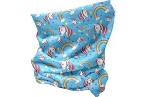 SNOODEEZ Girls Unicorn and Rainbow Multifunctional Snood scarf hat