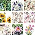 Decoupage Tissue Paper Napkins Flower Bird Butterfly House Print Set20-9 Decoupage Tissues -1 napkins of each design - total 9 pc