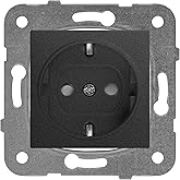 Viko Novella Smoked Grounded Socket Anti-Collision Child Protected Mechanism+Button Cover Quick Connect Anti-Collision Child Protection