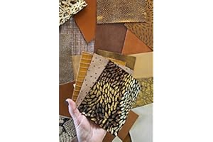 LA GARZARARA - Stock di 6 Ritagli di Pelle in Toni Bronzo, Oro e Cuoio - Misura 15x10 cm - Selezione Casuale per Artigianato Cucito e Creazioni Handmade – Stampe e Finiture Varie – ASL49