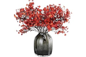 JAKY-Global Babys Atem Seide künstliche Blumen Bulk 6pcs für Herbst Dekor gefälschte Blume Bouquet Bulk für Haus Küche Indoor Bouquet Blumenarrangement Tisch Centerpieces Party Decor (Burnt Red Brown)