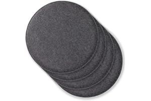 Rubberneck Zestaw 4 antypoślizgowych poduszek filcowych, okrągłe, poduszki na krzesło z antypoślizgowymi wypustkami, ciemnoszare