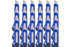 OFFICE POINT GERMANY Cuttermesser Set 24 Stück | Universalmesser | 18mm Abbrechklinge | Teppichmesser mit Wechselklinge | präzise Klingenführung | Mehrzweck Messer (24)