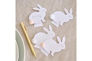 Ginger Ray Easter Bunny Place Cards with Pom Pom Tails Pack of 6