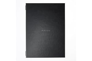 DAG Style, Menu Restaurant A4 Line Italy, Menu Restaurant avec inscription "menu" Couleur Noir Satiné, PU, 100% Made in Italy