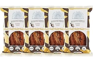 GLOWKITCHEN WE NOURISH YOU FLOURISH Glowkitchen Bananenbrot -frisch, vegan&bio für bewussten Genuss, mit Vollkornmehl&30% Frucht in der Sorte (Schoko Chunk) mit weniger Zucker & langer Haltbarkeit